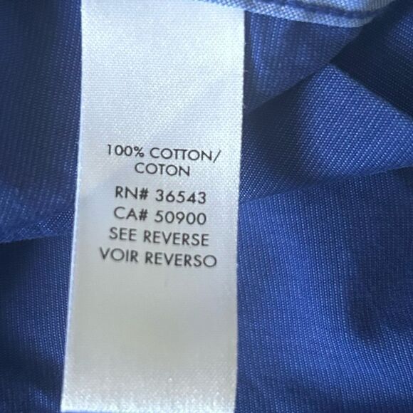 Calvin Klein Men’s Tri-Colored Blue Button Up Retro Body Fit Cotton Shirt Medium - Picture 6 of 7